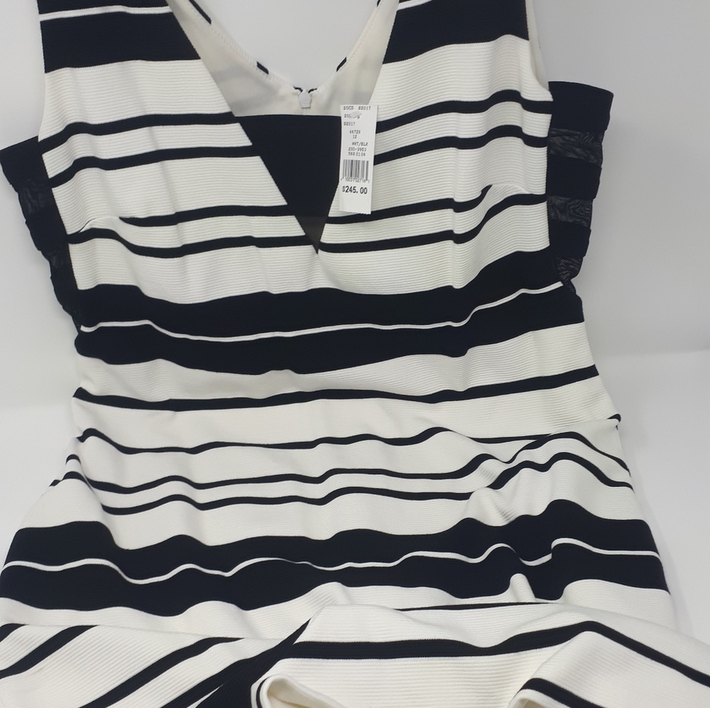 Black and white bandeau dress